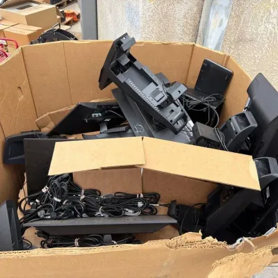 2508 monitors with stands keyboards and power cables