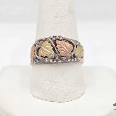 894 925 sterling silver with gold leaves 4 9g