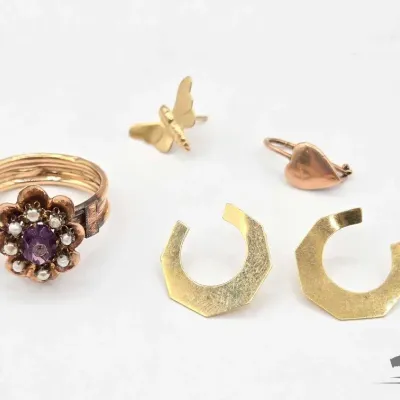 727 14kt gold jewelry with semi precious stones 3 7g