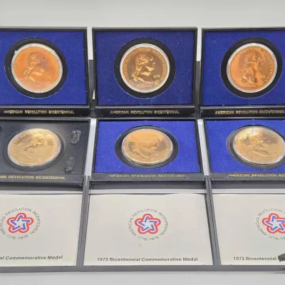 1750 1972 bicentennial commemorative medals