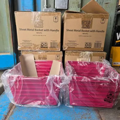 3002 8 sheet metal baskets with handle