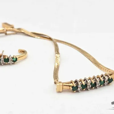 718 14kt gold bracelet with diamonds and semi precious stones 4 4g