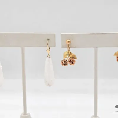 996 earrings with 14kt gold clasps 12 6g