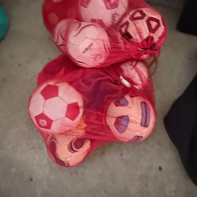 Assorted Mini Foam Sports Balls in Red Mesh Bag