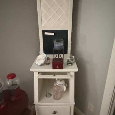 Vintage Painted Telephone Stand with Chalkboard
