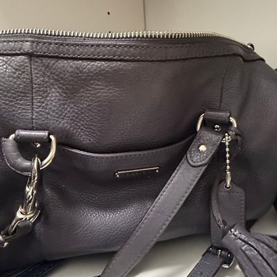 Coach Pebbled Leather Satchel with Tassel