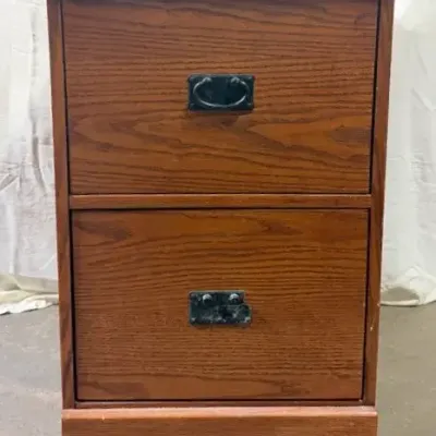 2-Drawer Wooden Filing Cabinet and Side Table