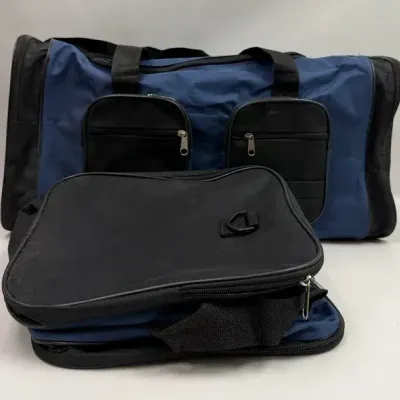 Blue and Black Travel Duffel Bag