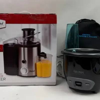 Kitchen and Home Appliances - Parini Power Juicer, Aroma Rice Cooker, and Germ Terminator