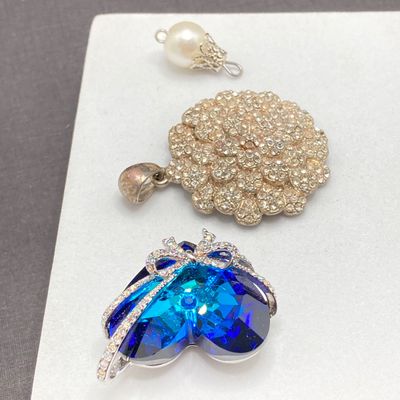 LOT 241: Vintage Pendant Collection - Beaded Tassel, Hearts, Faceted and More
