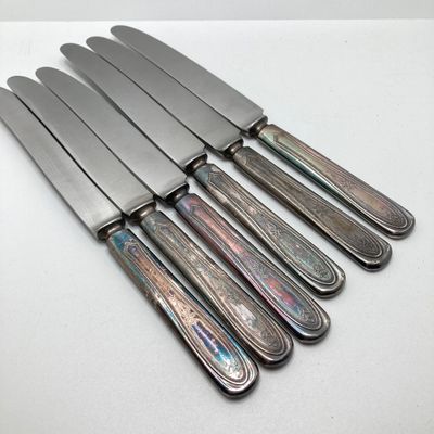 LOT 311: Peerless Silver-Plated Flatware with Storage Cloths - 60pcs