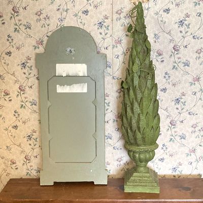 LOT 231: Home Decor - Decorative Wall Scones, Mirror, Urn Style Planter and More