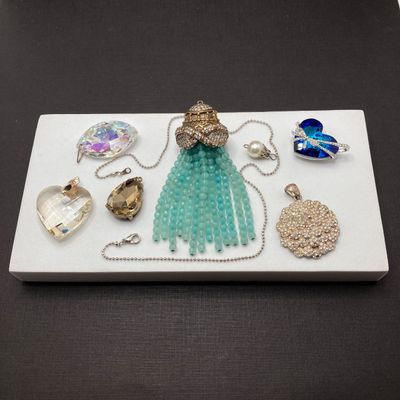 LOT 241: Vintage Pendant Collection - Beaded Tassel, Hearts, Faceted and More