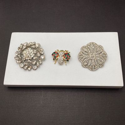 LOT 239: Collection of Three Vintage Rhinestone Brooches / Pins