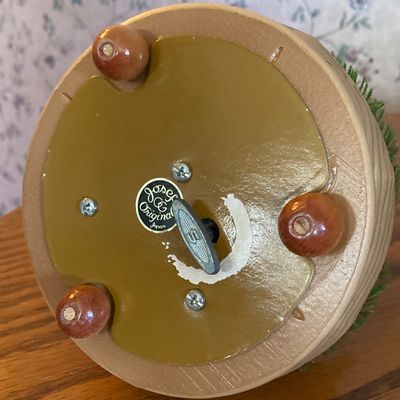 LOT 229: Vintage Josef OG Originals Fuzzy Bunny Music Box, Framed Rectangular Mirror Deer Landscape Art and More