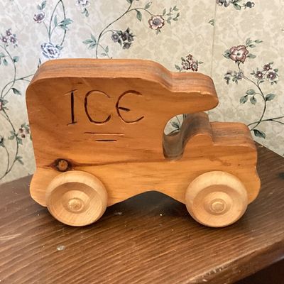 LOT 227: Large Collection of Wooden Toys - Train, Trucks, Airplane, (The Montgomery Schoolhouse, Inc. / Mr. Toys) and More