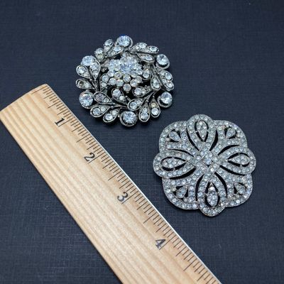 LOT 239: Collection of Three Vintage Rhinestone Brooches / Pins