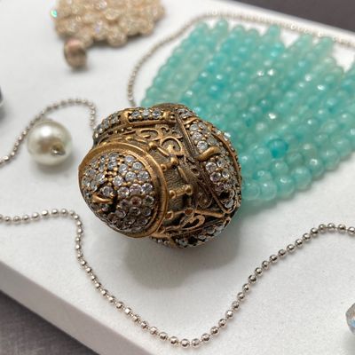 LOT 241: Vintage Pendant Collection - Beaded Tassel, Hearts, Faceted and More