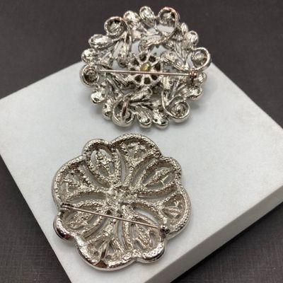 LOT 239: Collection of Three Vintage Rhinestone Brooches / Pins