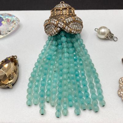 LOT 241: Vintage Pendant Collection - Beaded Tassel, Hearts, Faceted and More
