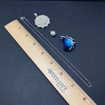 LOT 241: Vintage Pendant Collection - Beaded Tassel, Hearts, Faceted and More
