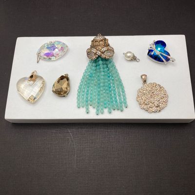 LOT 241: Vintage Pendant Collection - Beaded Tassel, Hearts, Faceted and More