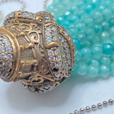 LOT 241: Vintage Pendant Collection - Beaded Tassel, Hearts, Faceted and More