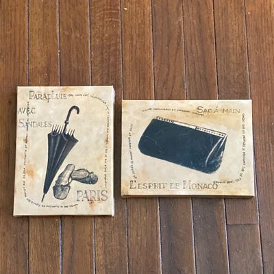 LOT 228: Home Decor Collection - Retro Style Phone, Wall Decor and Throw Pillows