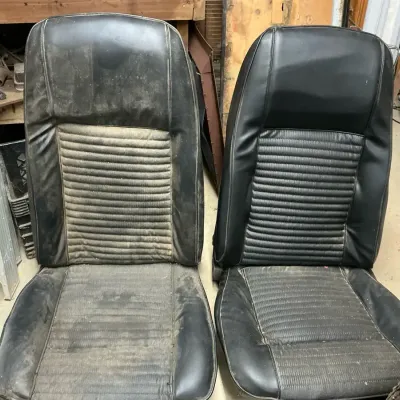 Set Of Black Bucket Seats For 1974 Ford Mustang Mach 1