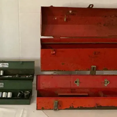 VINTAGE TOOL BOXES METAL