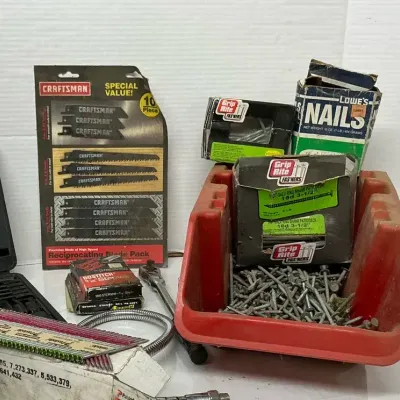 Variety Lot Of Craftsman Tools And Various Boxes Of Nails