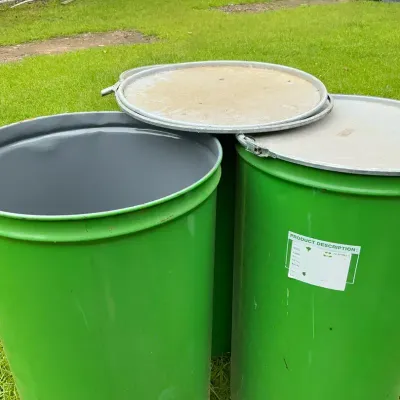 GREEN 55- GALLON - OPEN TOP STEEL DRUMS 