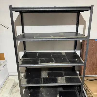 Metal Storage Shelf With Wood Shelves