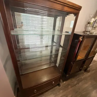 Wood And Glass Display Cabinet