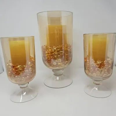 Large Clear Glass Hurricane Candle Holders