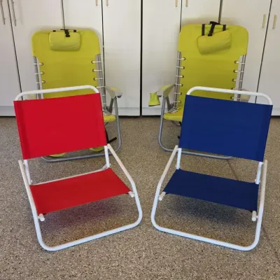 Rio Gear Avocado Colored Backpack Beach Chairs And Red And Blue Chairs