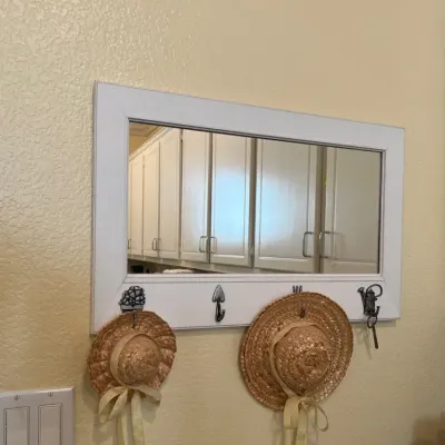 Pub Mirror with Metal Hooks
