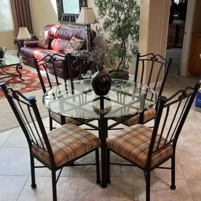 Glass Top Breakfast Table and Chairs