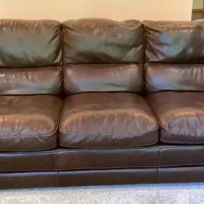 Chocolate Brown Leather Couch 
