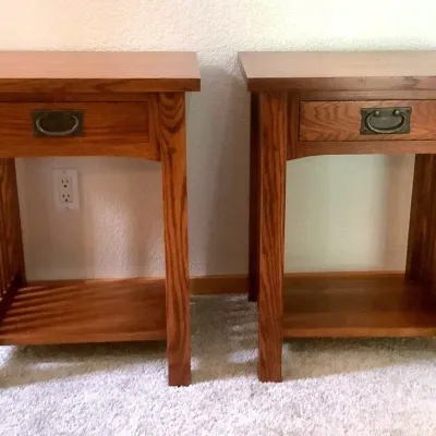 (2) Mission Style Wood Night Stands 
