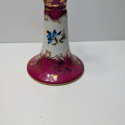 Sale Photo Thumbnail #85: Vintage KPM porcelain hat pin holders with hand-painted florals and gilt trim are elegant late-19th to mid-20th-century vanity pieces, usually measuring 5 to 5.5 inches tall.
