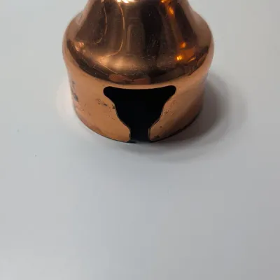Sale Photo Thumbnail #13: The vintage Princess House copper and brass coffee carafe with stand is a popular 1960s and 1970s mid-century piece designed for elegant tabletop coffee or tea service