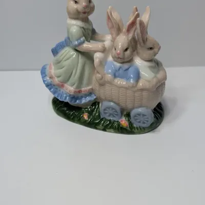 Sale Photo Thumbnail #127: Usually crafted from glazed ceramic or porcelain, these hand-painted, pastel Easter collectibles