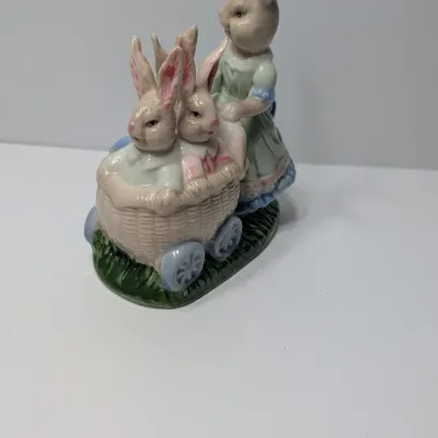 Sale Photo Thumbnail #128: Usually crafted from glazed ceramic or porcelain, these hand-painted, pastel Easter collectibles