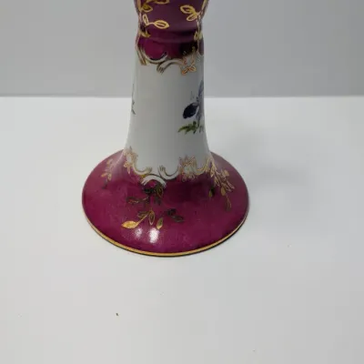 Sale Photo Thumbnail #87: Vintage KPM porcelain hat pin holders with hand-painted florals and gilt trim are elegant late-19th to mid-20th-century vanity pieces, usually measuring 5 to 5.5 inches tall.