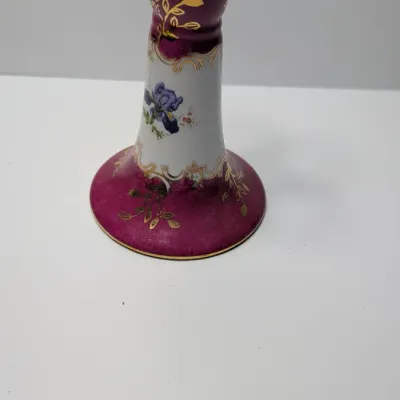 Sale Photo Thumbnail #88: Vintage KPM porcelain hat pin holders with hand-painted florals and gilt trim are elegant late-19th to mid-20th-century vanity pieces, usually measuring 5 to 5.5 inches tall.