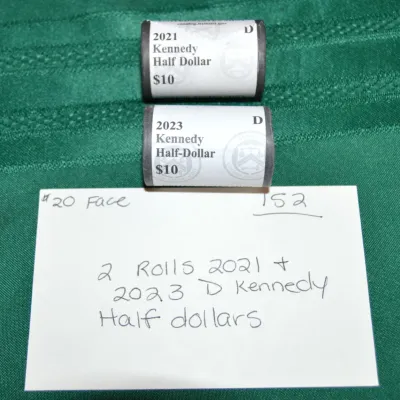 Rolls of Kennedy Half Dollars 