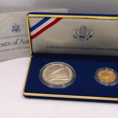 US Constitution Coins with gold coin