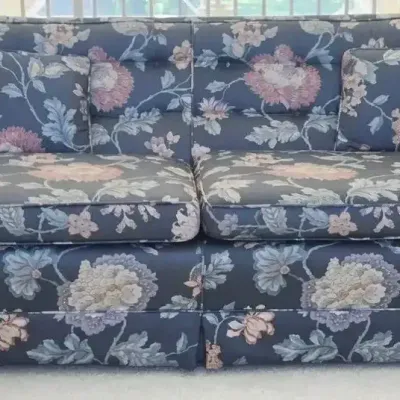 Blue Floral Loveseat