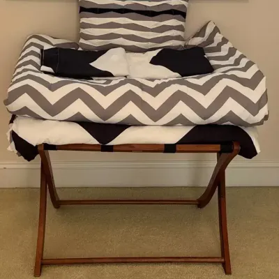 Luggage Stand & Twin Bedding